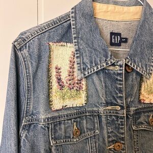 GAP Women's Blue Denim Jacket UPCYCLED - ONE OF A KIND